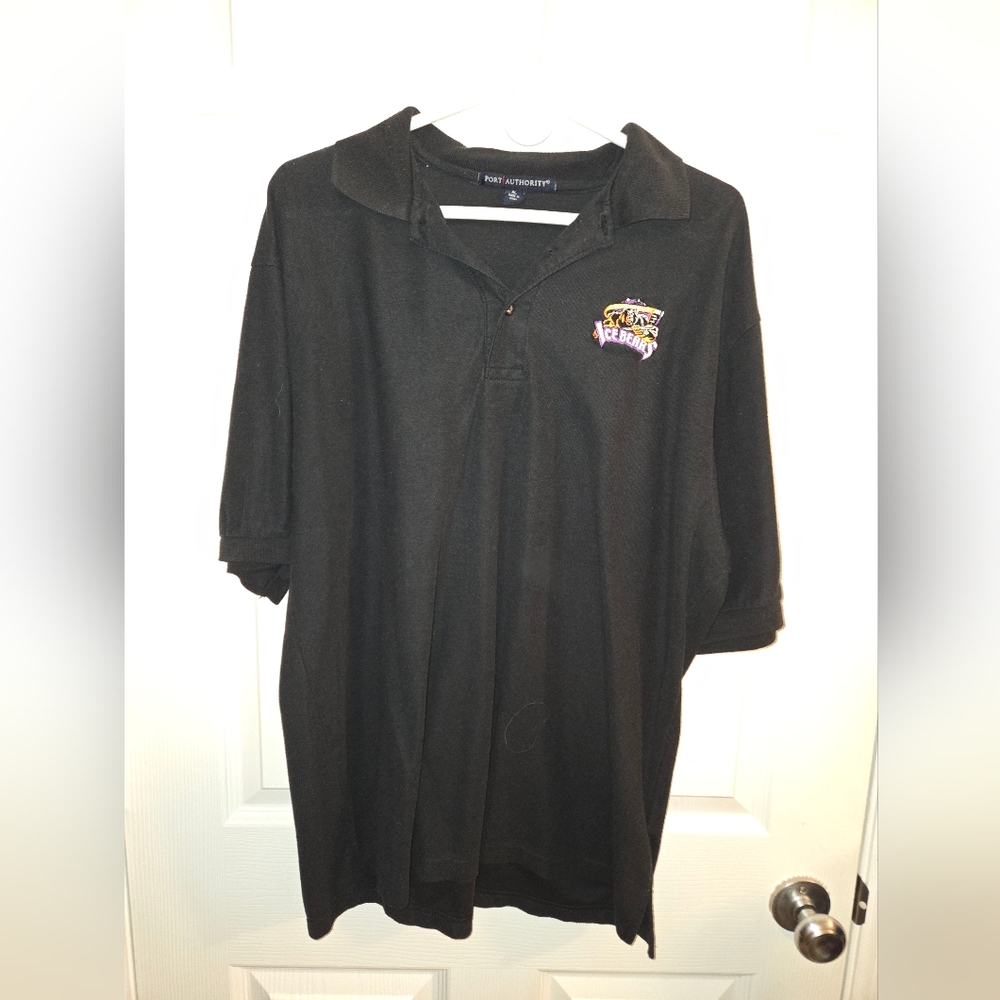 Sphl Knoxville Ice Bears Hockey Black Polo Shirt with Embroidered Logo